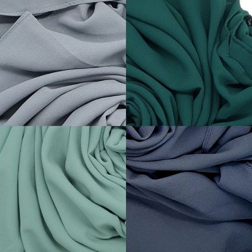 Plain Blue and Green Chiffon Collection